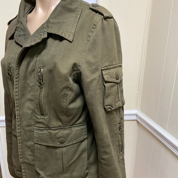 BB Dakota Fur Lined Green button up jacket sz 6 - Picture 13 of 15